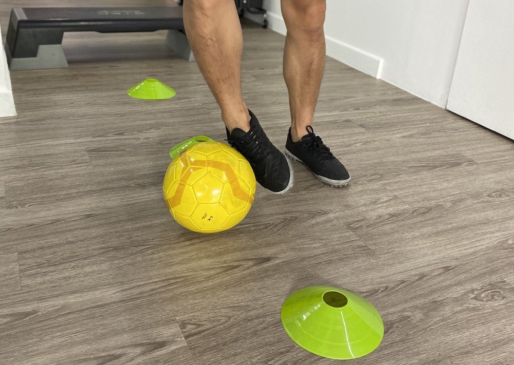 Demonstration of feet coordination exercises