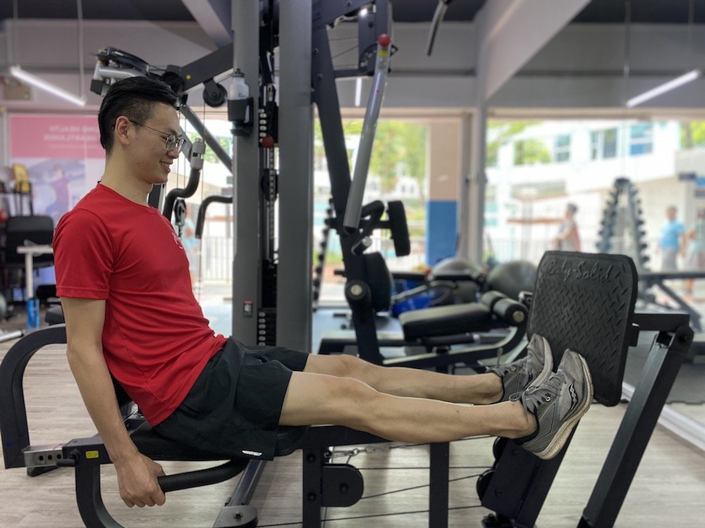Gareth demonstrating a calf strengthening exercise
