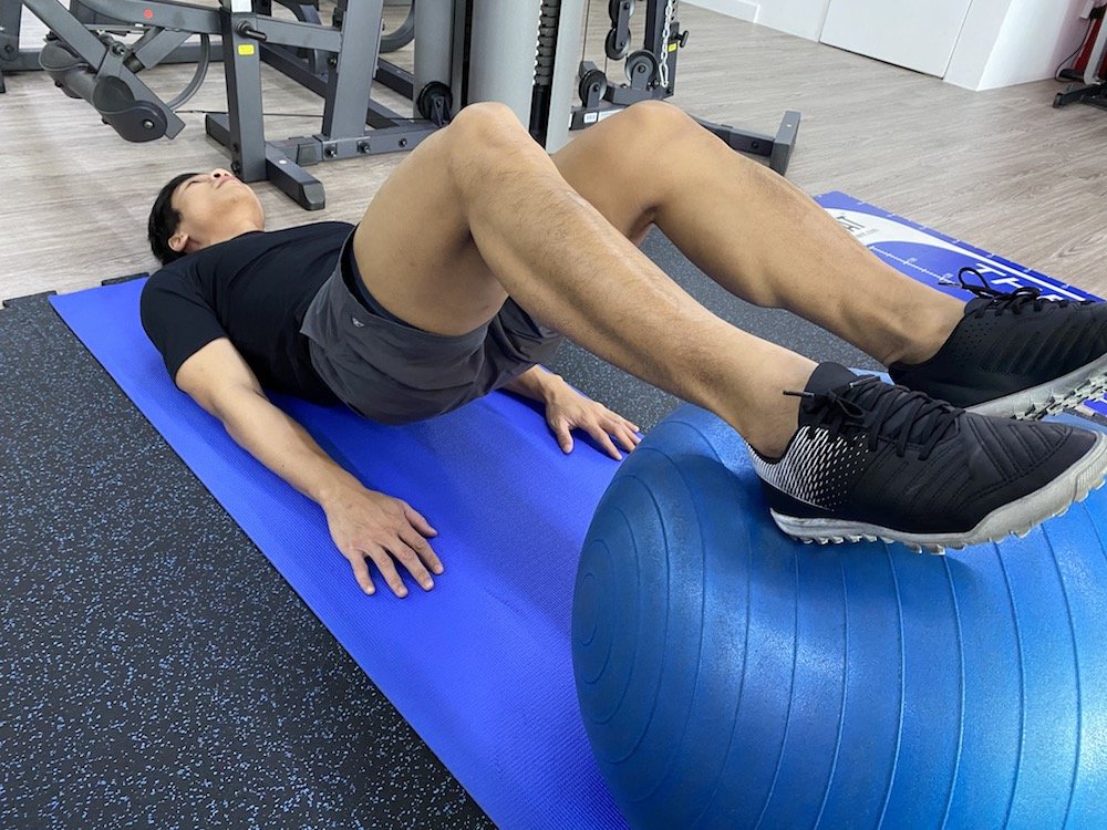 Patient stretching his back