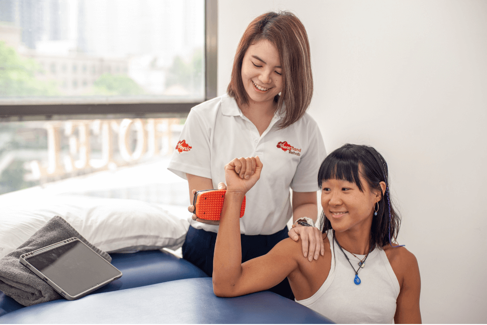 Physiotherapist performing a physiotherapy technique